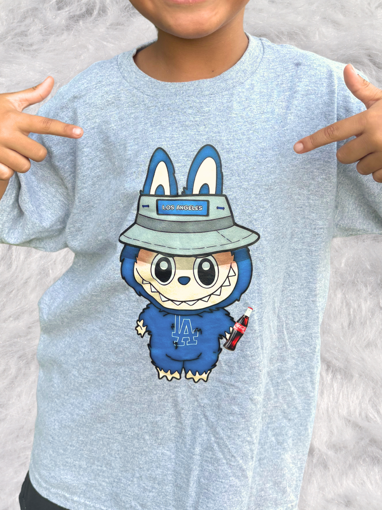 Blue Labubu Los Angeles Fan Youth T-Shirt