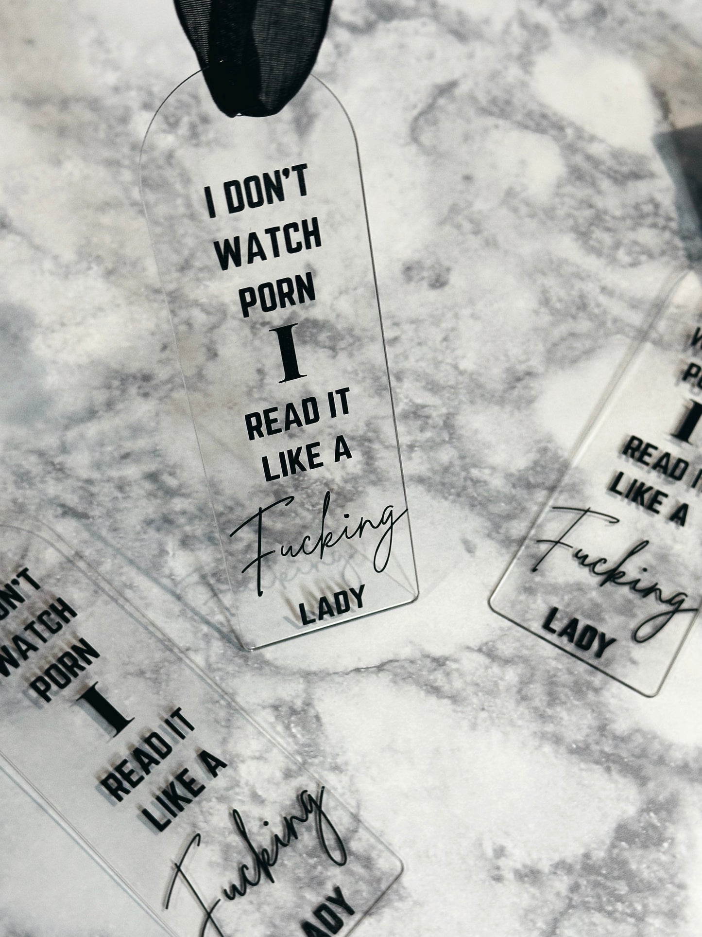 Bold and Stylish Black and Clear Bookmark - Sassy Reader Edition