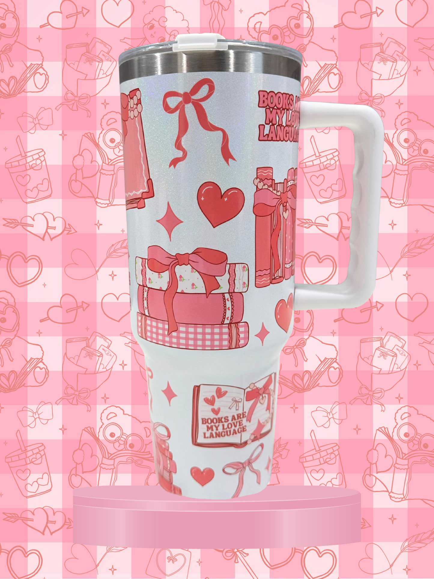 Book Lover X Coquette Stainless Steel Tumbler (Includes Straw and Cleaner)