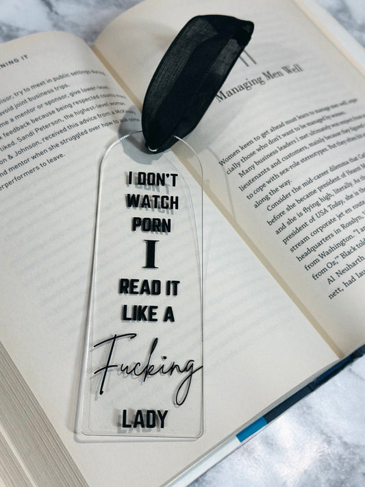 Bold and Stylish Black and Clear Bookmark - Sassy Reader Edition