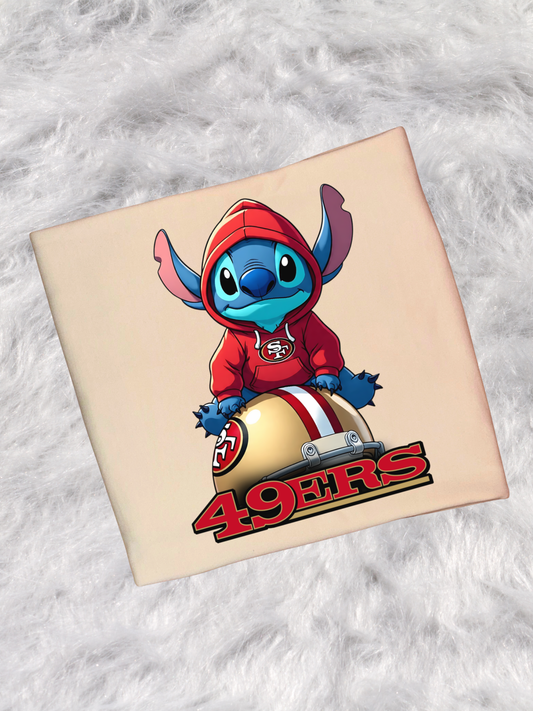 Cute Lilo & Stitch Football Fan T-Shirt