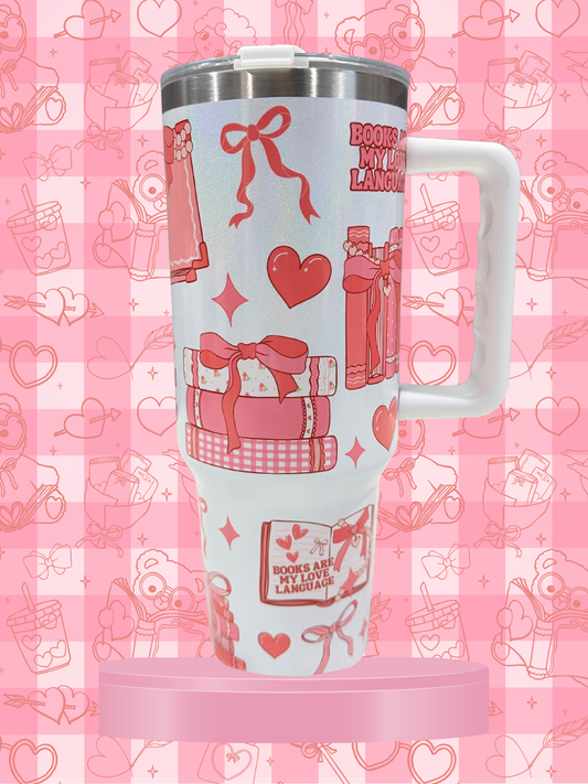 Book Lover X Coquette Stainless Steel Tumbler (Includes Straw and Cleaner)